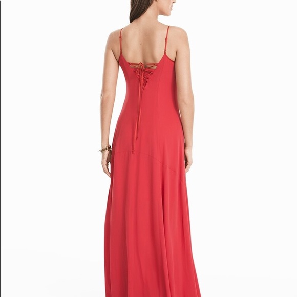 White House Black Market Tie-Up Slip Maxi Dress - Picture 4 of 6